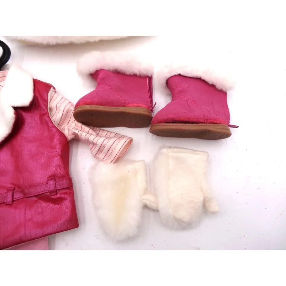American Girl Pink Winter Snow Ski Trip Outfit 2002 JLY Just Like You and Hanger